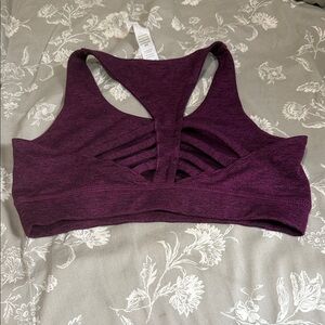 Earth Yoga Deep Plum Strappy Back Sports Bra